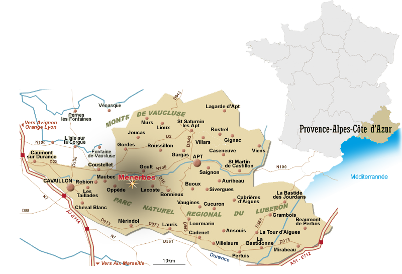 Carte France PACA Lubéron Domaine Sirius